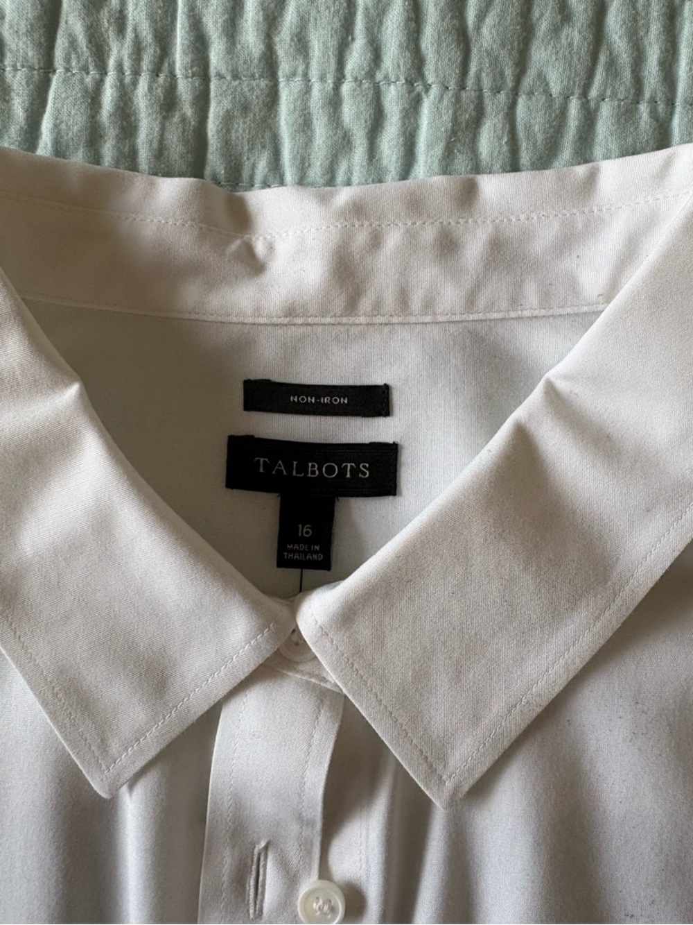 Talbots White No Iron Women's Button-Front Dress Shirt - Picture 4 of 5